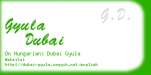 gyula dubai business card